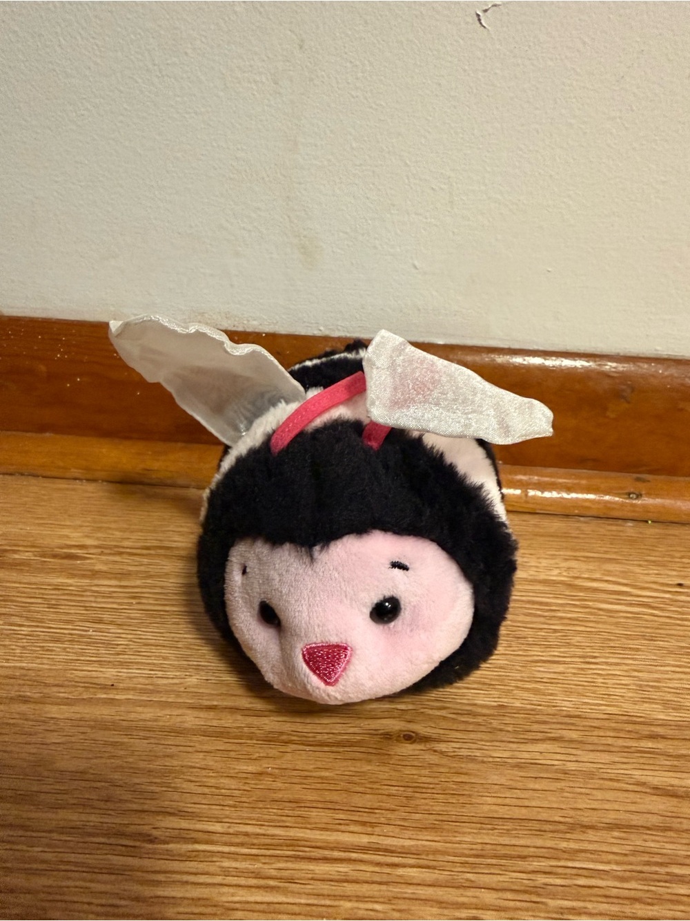 GANZ Hands On Bee Plush Stuffed Animal Mini Beanbag Black Purple White 2014 6”